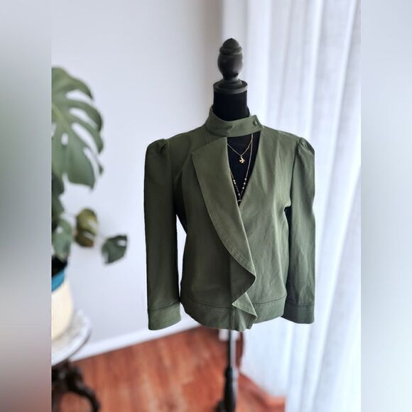 Derek Lam 10 Crosby Ruffle Twill Jacket Coat Blazer size 4 - Picture 15 of 16